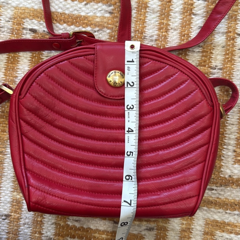 Oscar De La Renta Studio Red Leather Small Purse - Picture 11 of 13